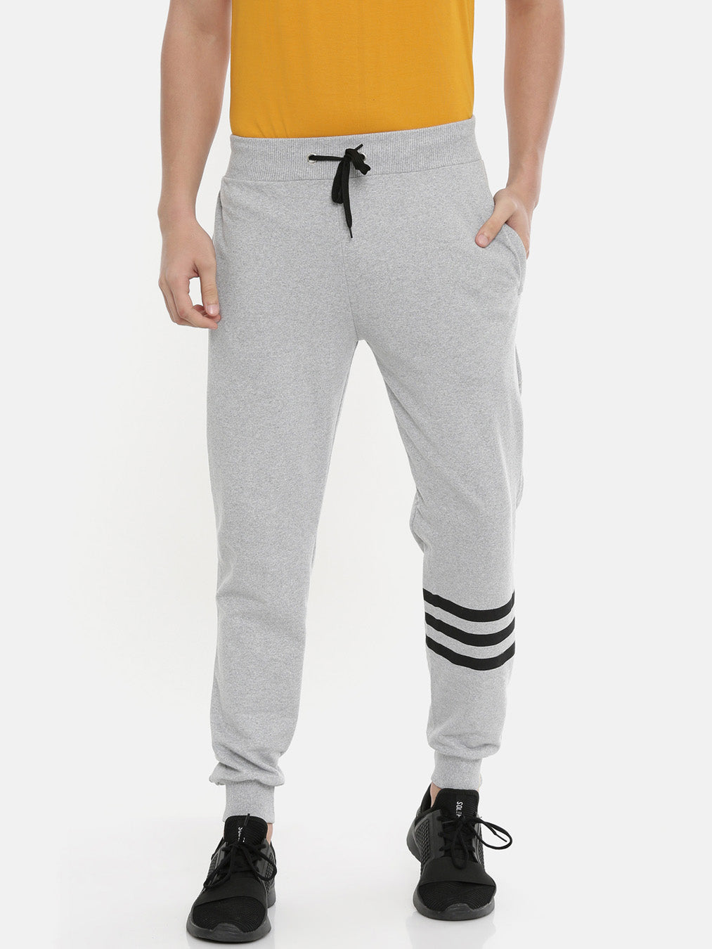 Light Grey Men Joggers Bushirt