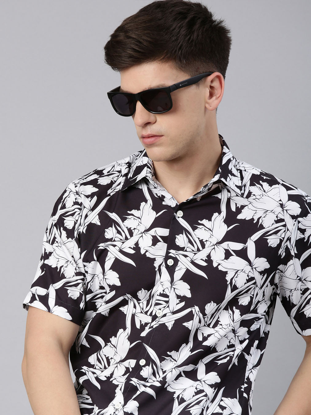 Buy Mens Black Floral Printed Shirt Online India Bushirt