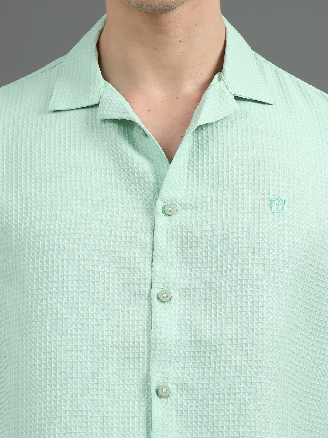 Mint Green Waffle Co-Ords Regular Size Co-Ords Bushirt   