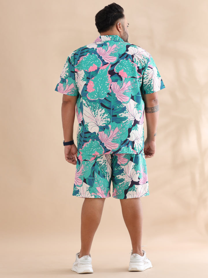 Leaflet Peach Plus Size Co-Ords Plus Size Co-Ords Bushirt   