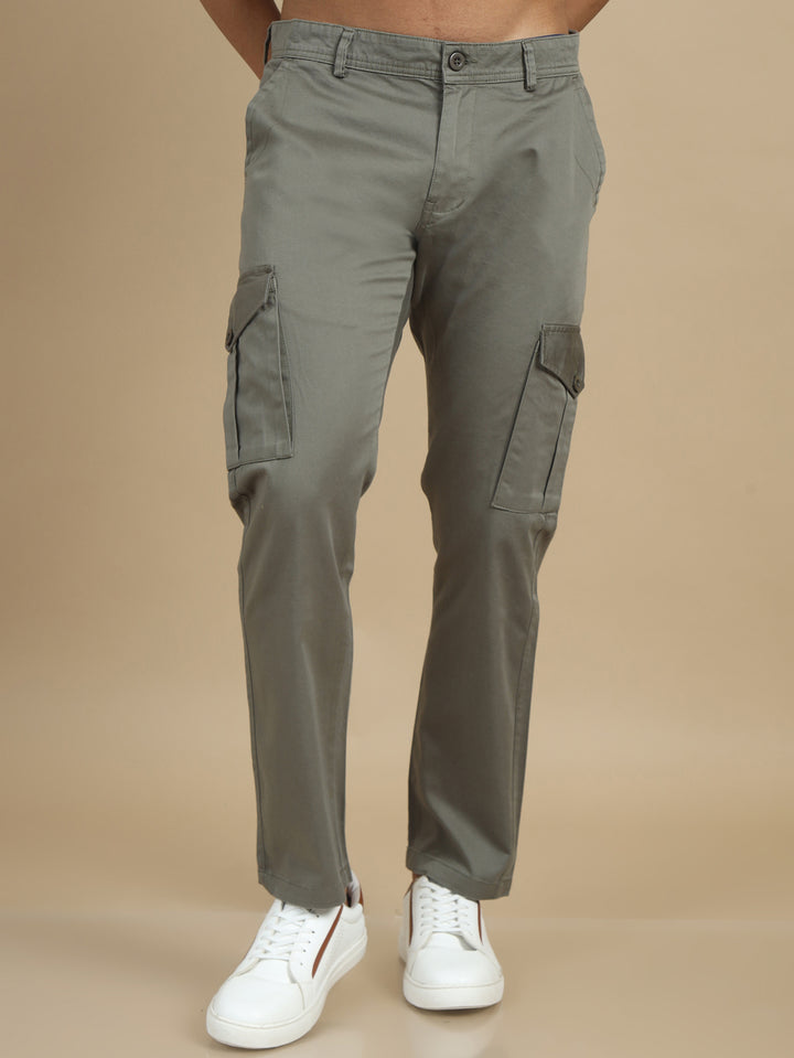 Satin Fern Green Cargo Pant Chinos Bushirt   