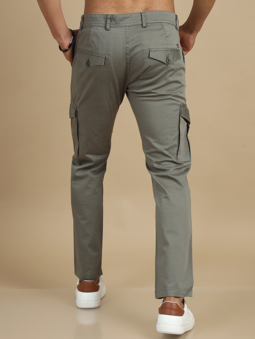 Satin Fern Green Cargo Pant Chinos Bushirt   