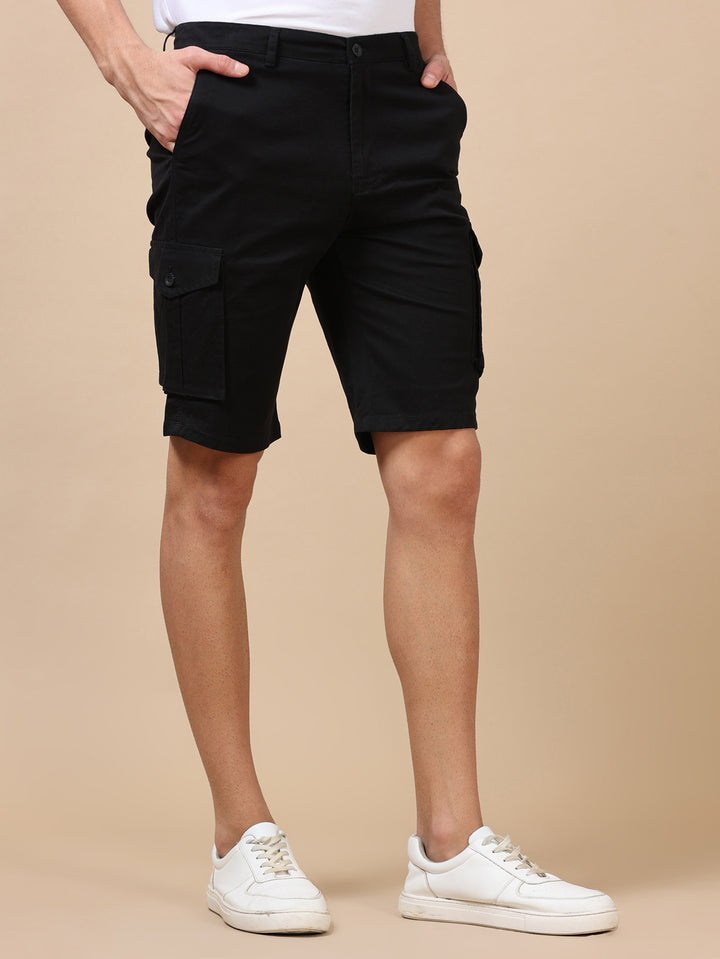 Black Cargo Shorts Men's Shorts Bushirt   