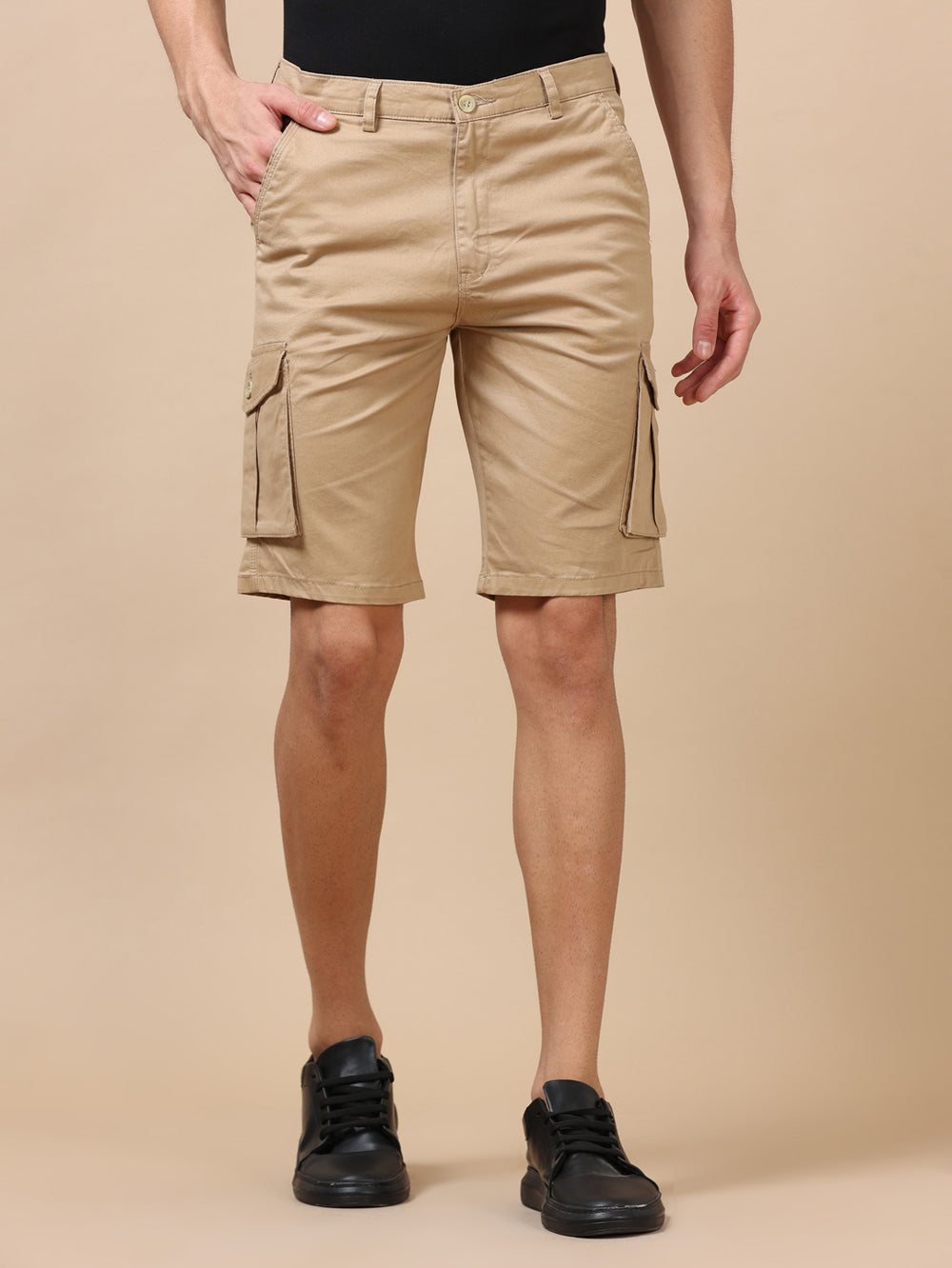 Beige Cargo Shorts Men's Shorts Bushirt   