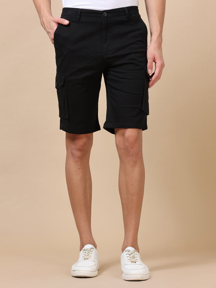 Black Cargo Shorts Men's Shorts Bushirt   