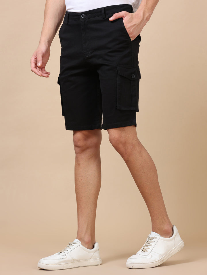 Black Cargo Shorts Men's Shorts Bushirt   