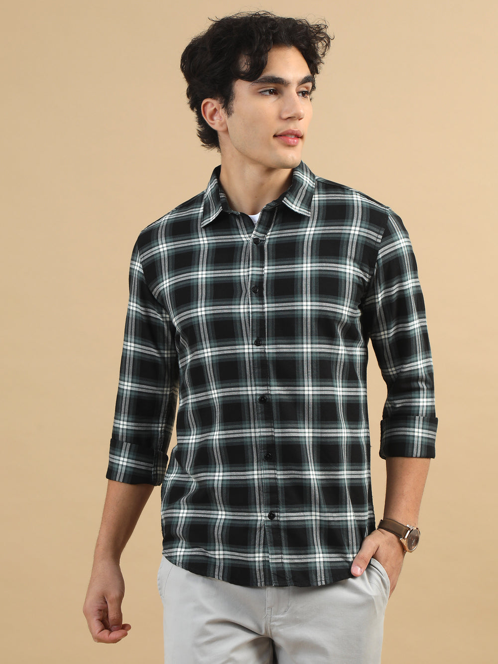 Heritage Plaid Black Checks Shirt Checks Shirt Bushirt   