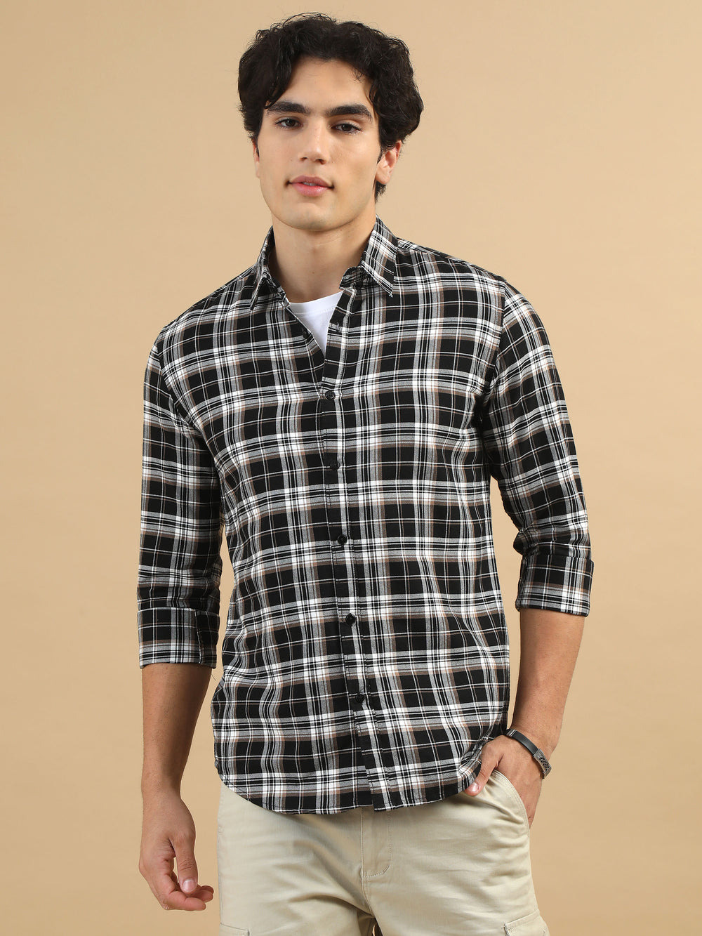 Bold Grids Black Checks Shirt Checks Shirt Bushirt   