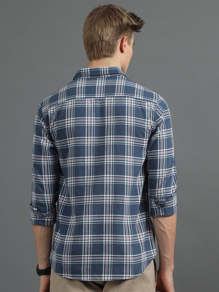 Interlock Plaid Dark Grey Checked Shirt Checks Shirt Bushirt   