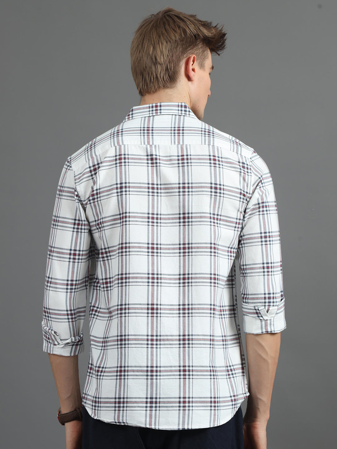 Interlock Plaid White Checked Shirt Checks Shirt Bushirt   