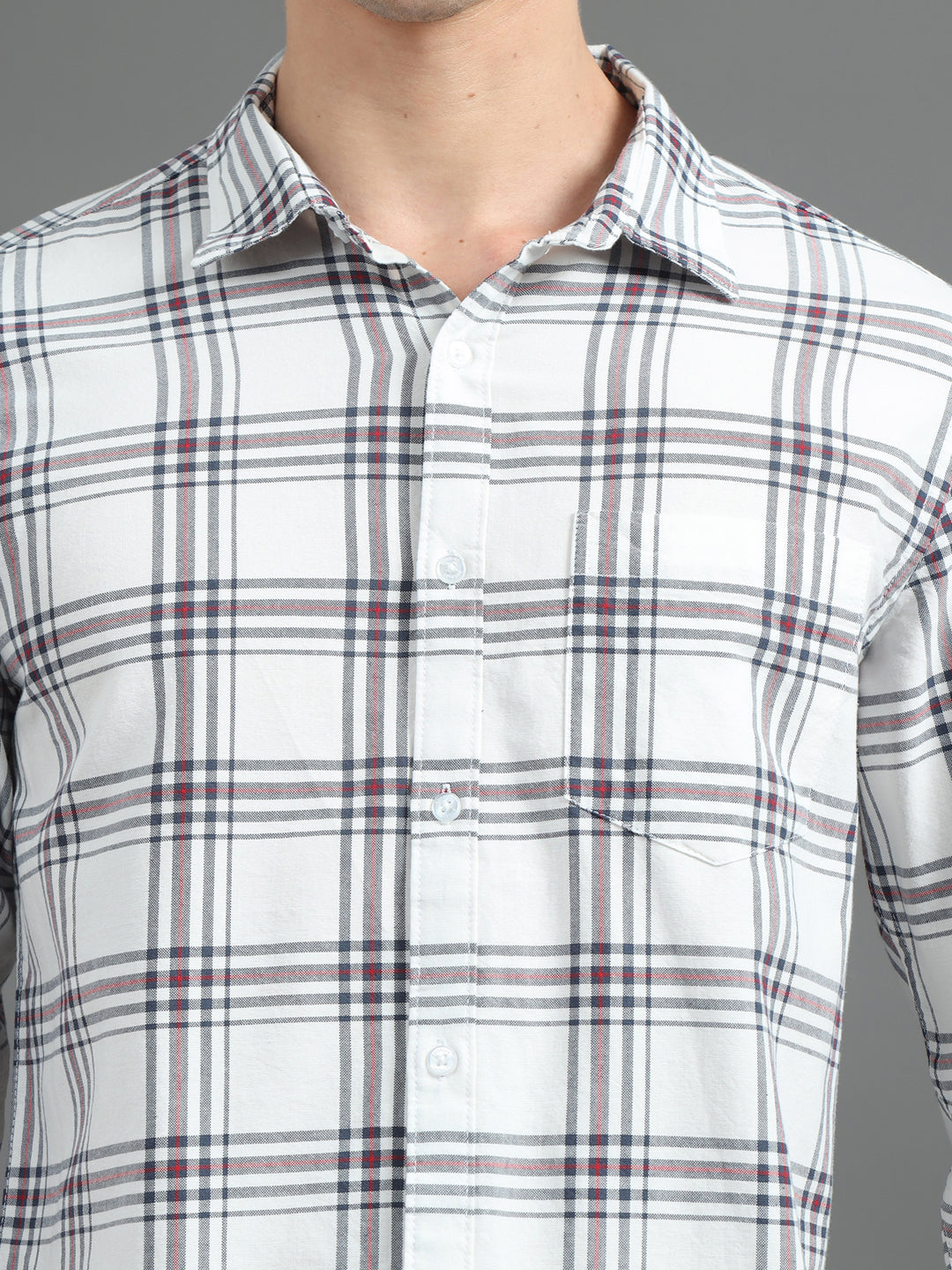 Interlock Plaid White Checked Shirt Checks Shirt Bushirt   