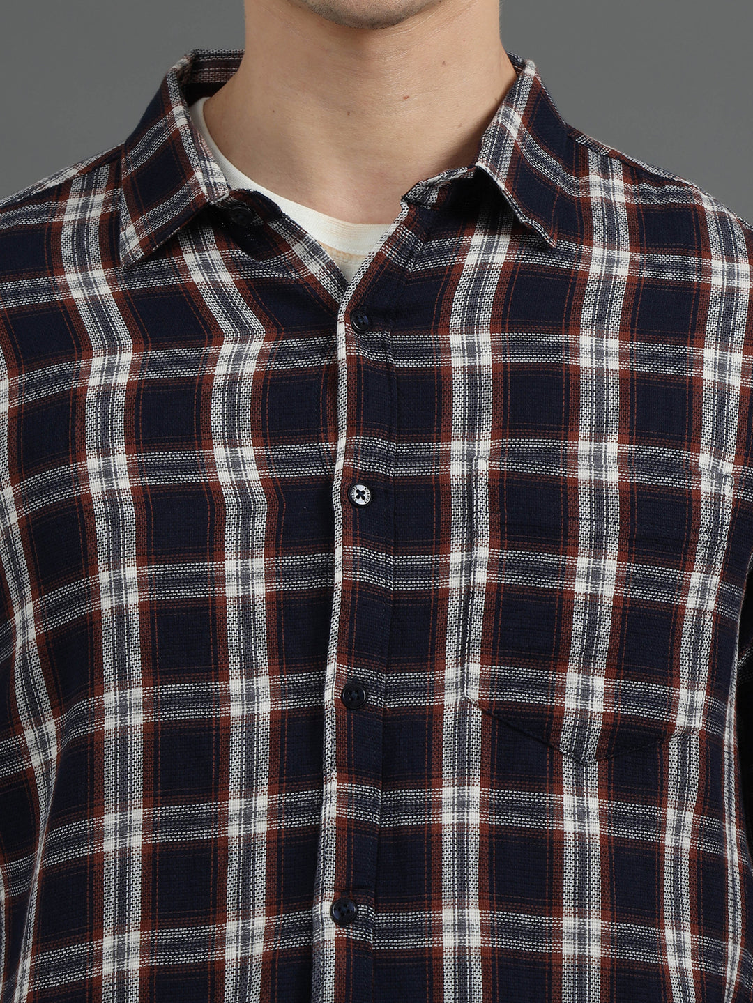 Quirky Navy Blue Checked Shirt Checks Shirt Bushirt   