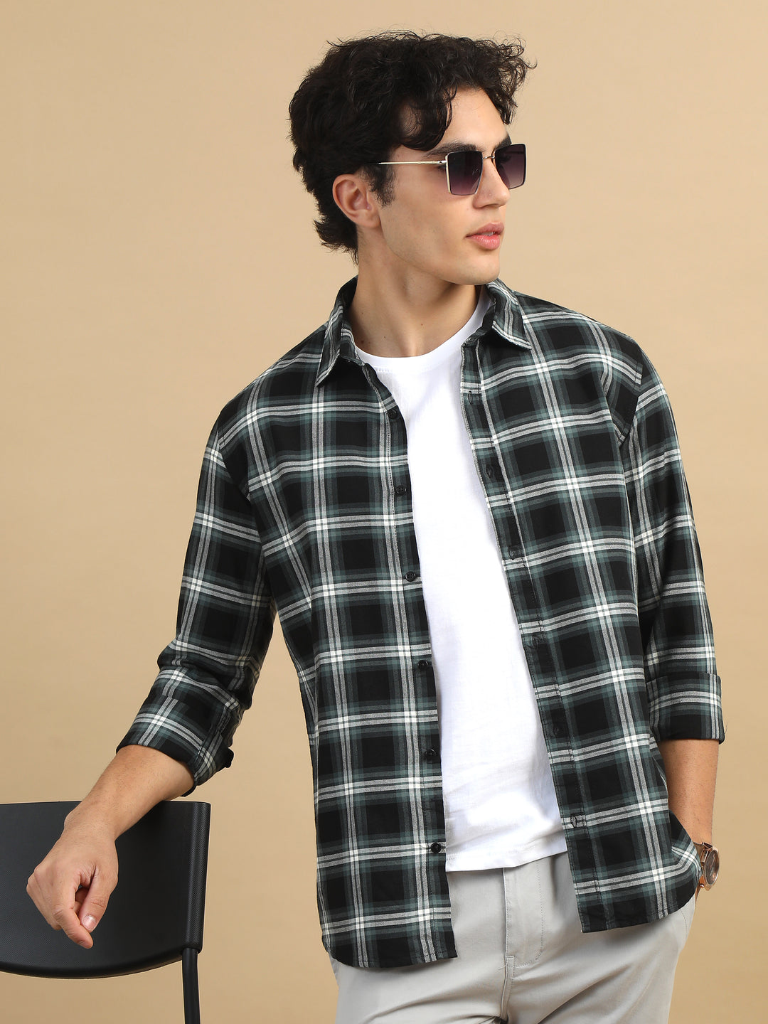 Heritage Plaid Black Checks Shirt Checks Shirt Bushirt   