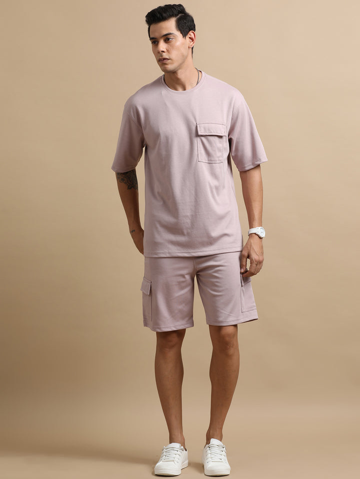 Utility Oversize Spanish Pink Co-Ords Set Oversize Co-ords Bushirt   