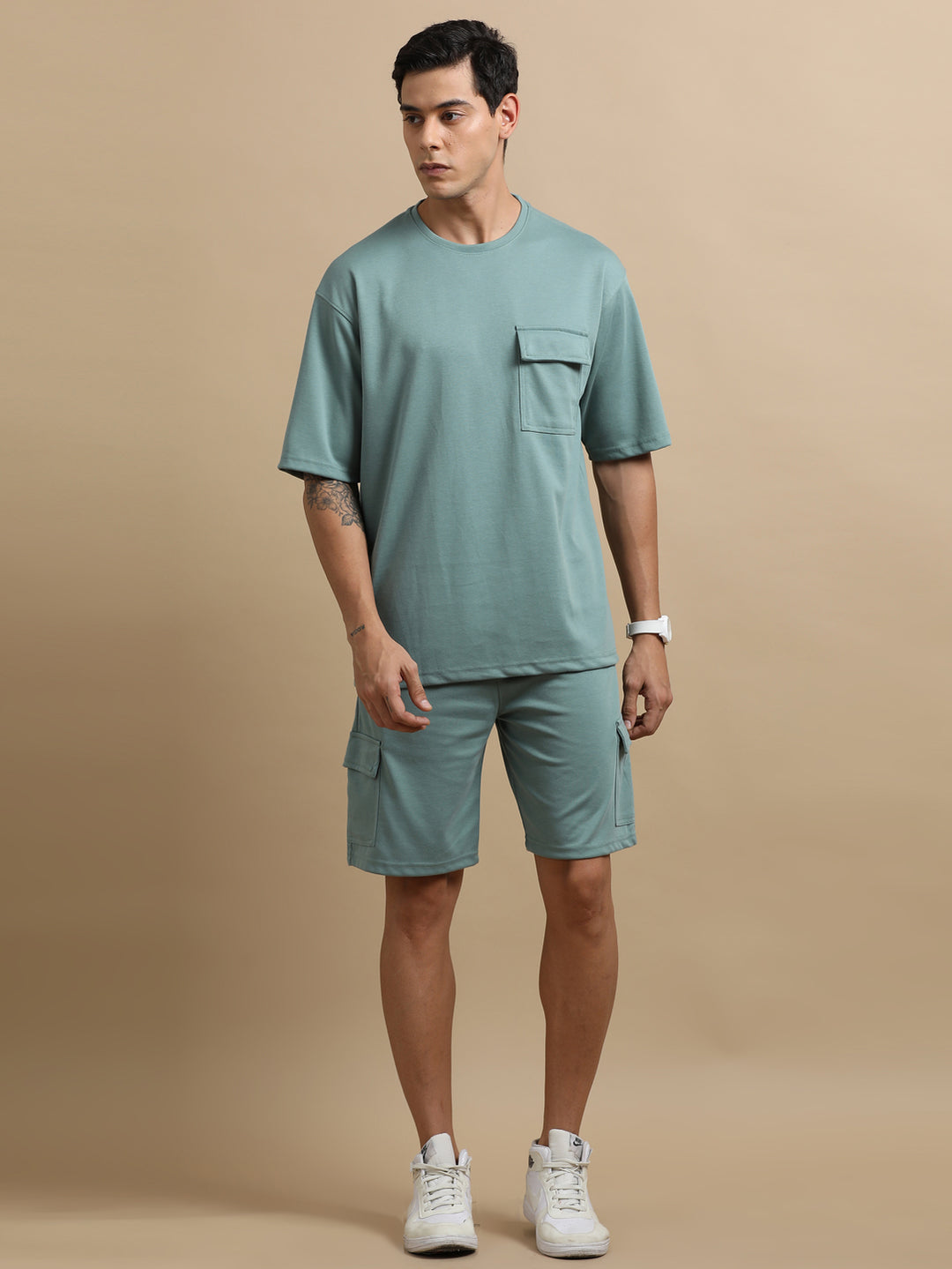 Utility Oversize Laurel Green Co-Ords Set Oversize Co-ords Bushirt   