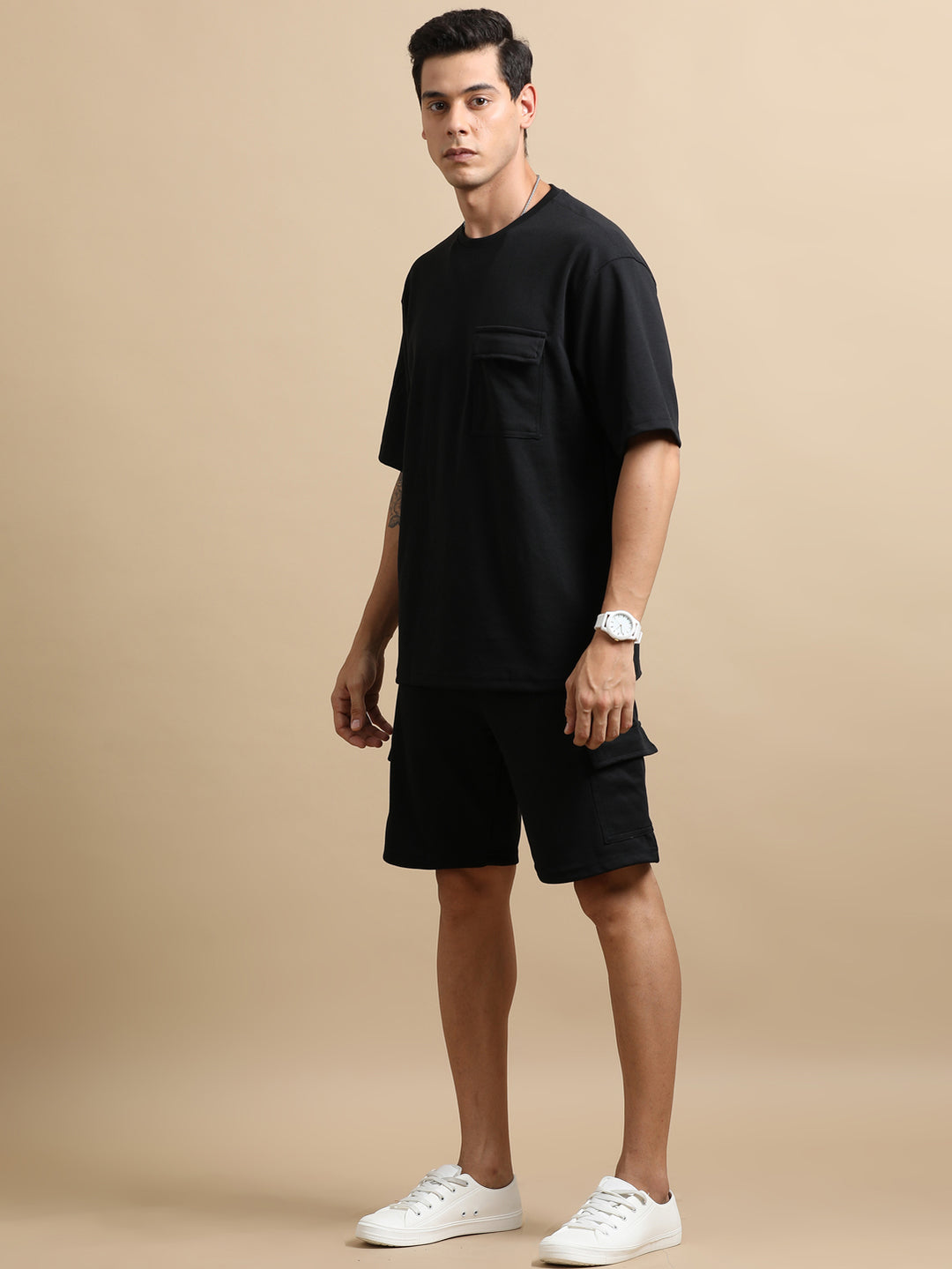 Utility Oversize Black Co-Ords Set Oversize Co-ords Bushirt   