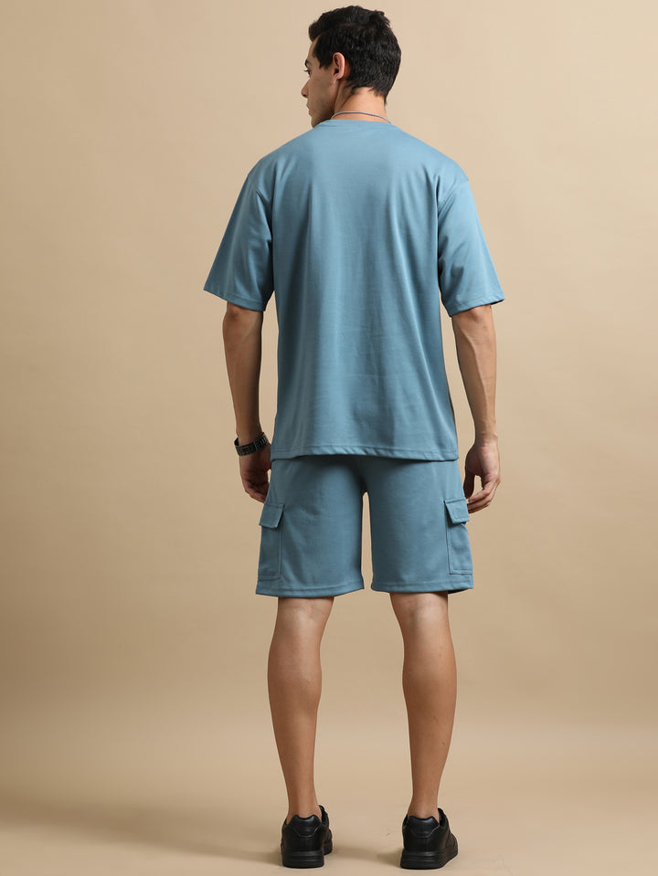 Utility Oversize Tiffany Blue Co-Ords Set Oversize Co-ords Bushirt   