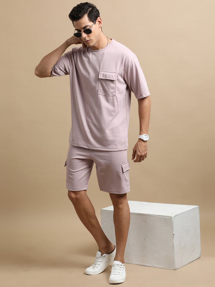 Utility Oversize Spanish Pink Co-Ords Set Oversize Co-ords Bushirt   