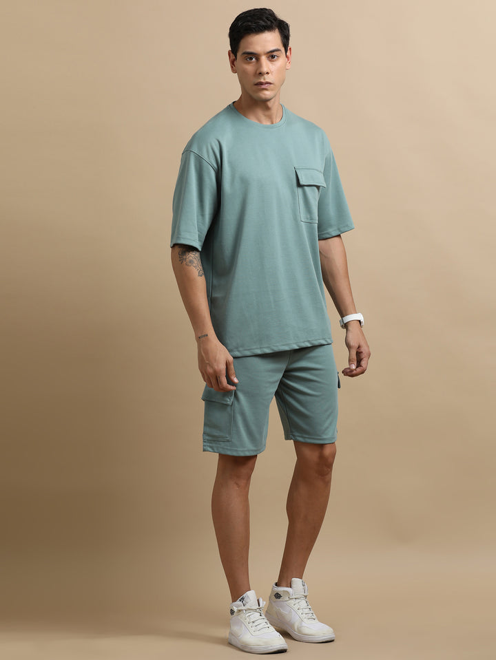 Utility Oversize Laurel Green Co-Ords Set Oversize Co-ords Bushirt   