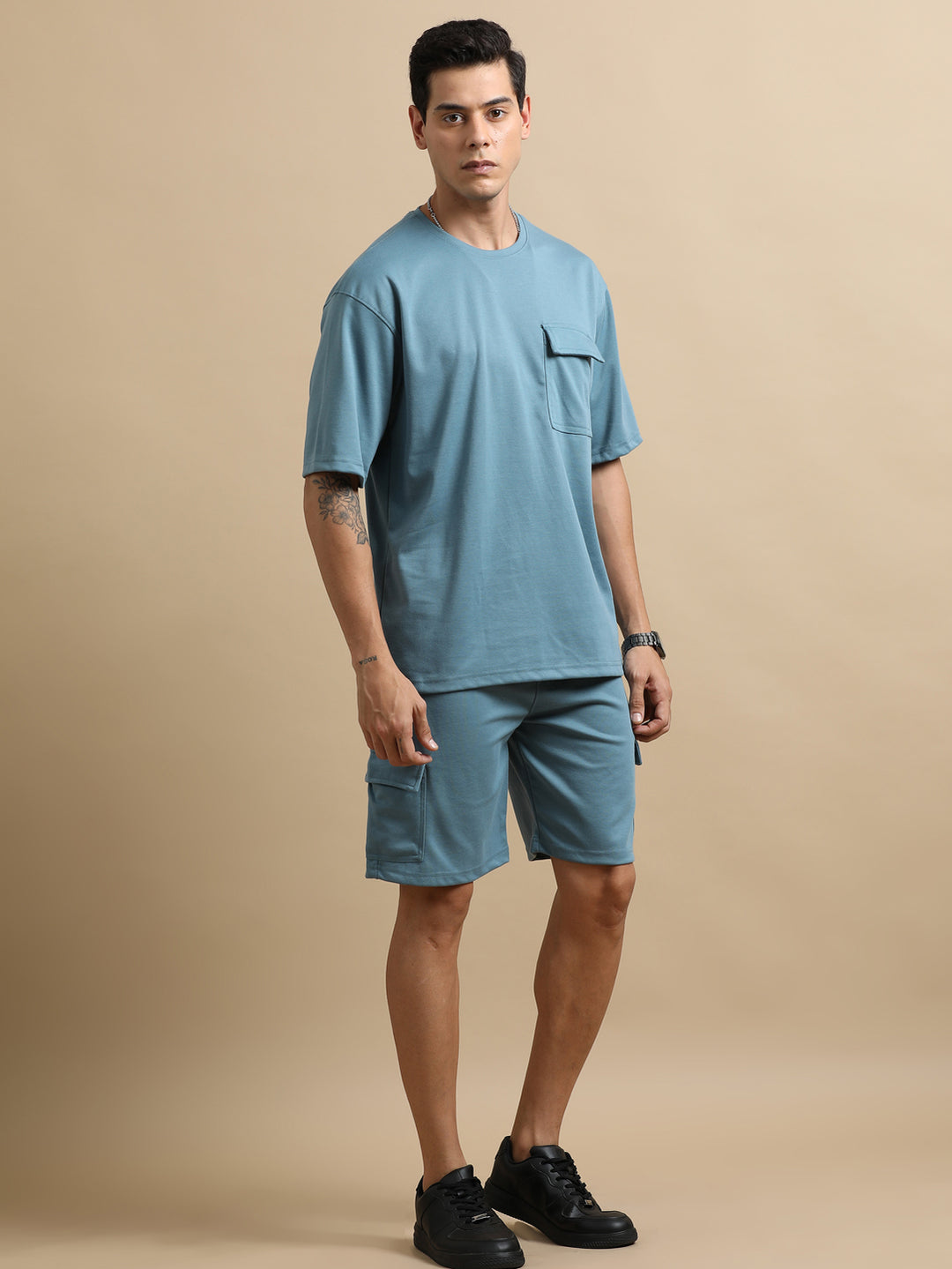 Utility Oversize Tiffany Blue Co-Ords Set Oversize Co-ords Bushirt   