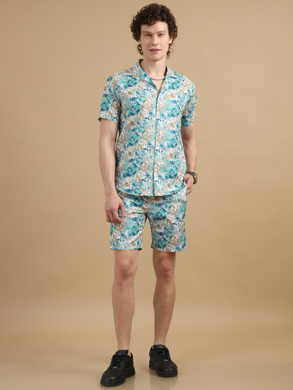 Floral Beau Blue Co-Ords Regular Size Co-Ords Bushirt   